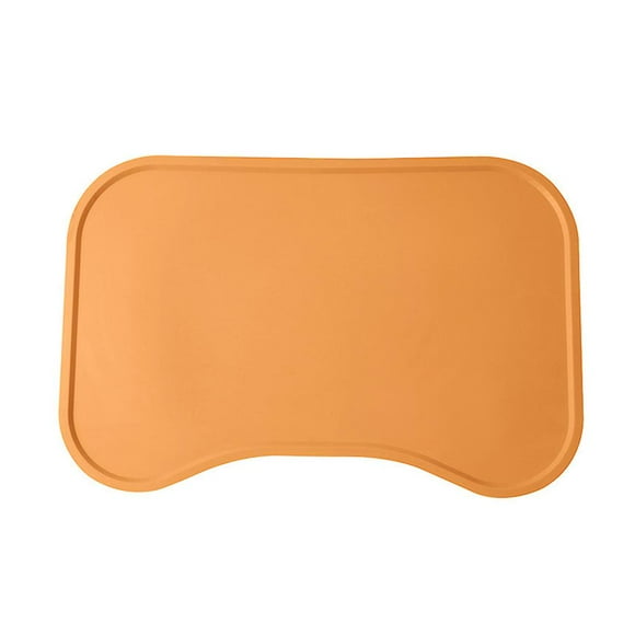 Tapis d'Alimentation pour Animaux, Adapté aux Chiots Chiens Moyens Chats, Tapis en Silicone de Qualité Alimentaire Jaune avec Bords Surélevés pour Éviter les Déversements de Nourriture et d'Eau, Antidérapant pour Bols pour Animaux