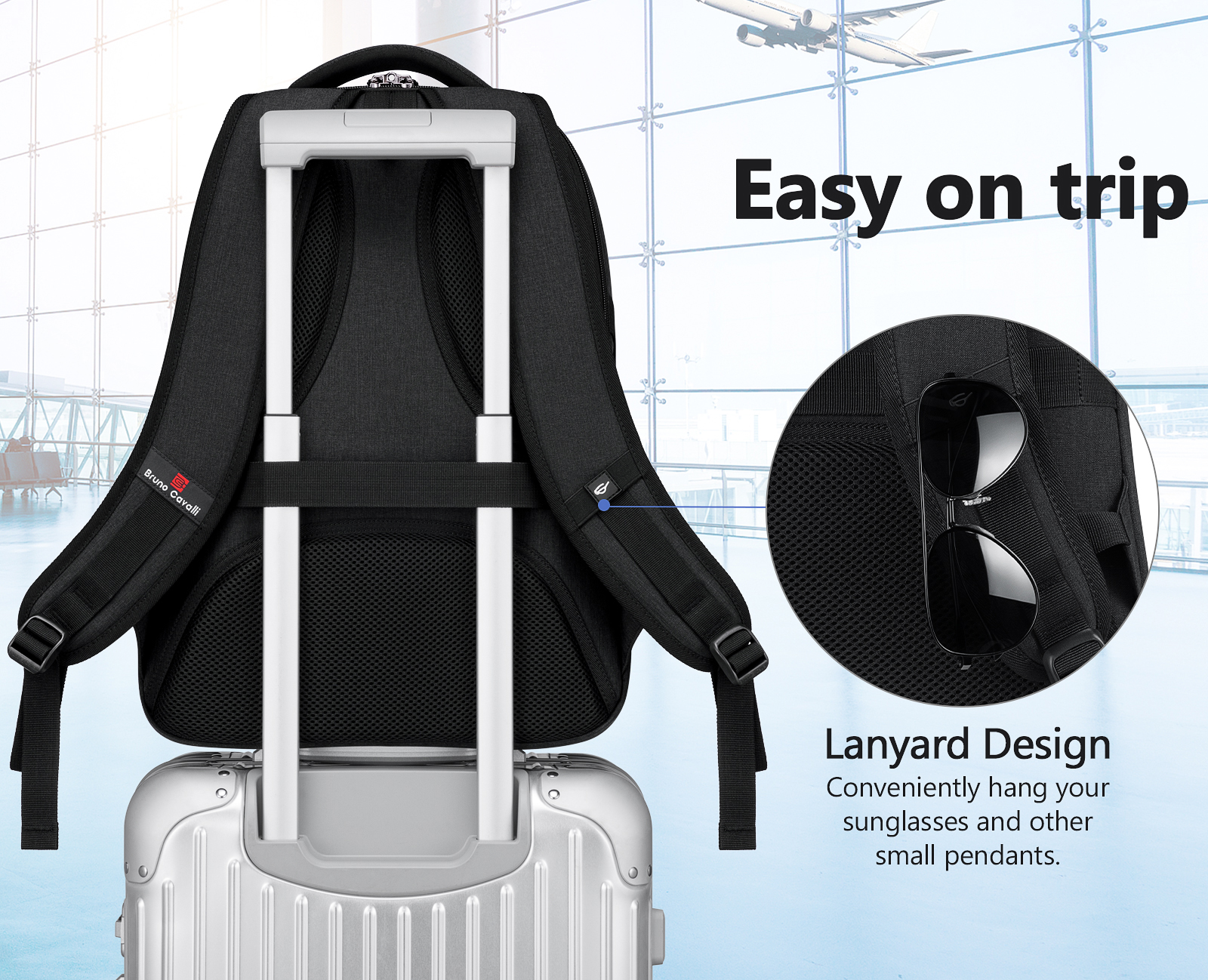 UKEIN 15.6" Laptop Backpack, Black photo 5