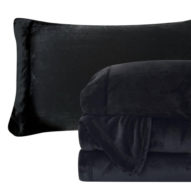 Juego de sábanas Elegant Comfort Velvet Frannel Twin XL Black