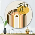 thumbnail image 2 of Designart 'Abstract Retro Rainbow With Yellow Sun' Modern Circle Metal Wall Art 29x29 - Disc of 29, 2 of 5