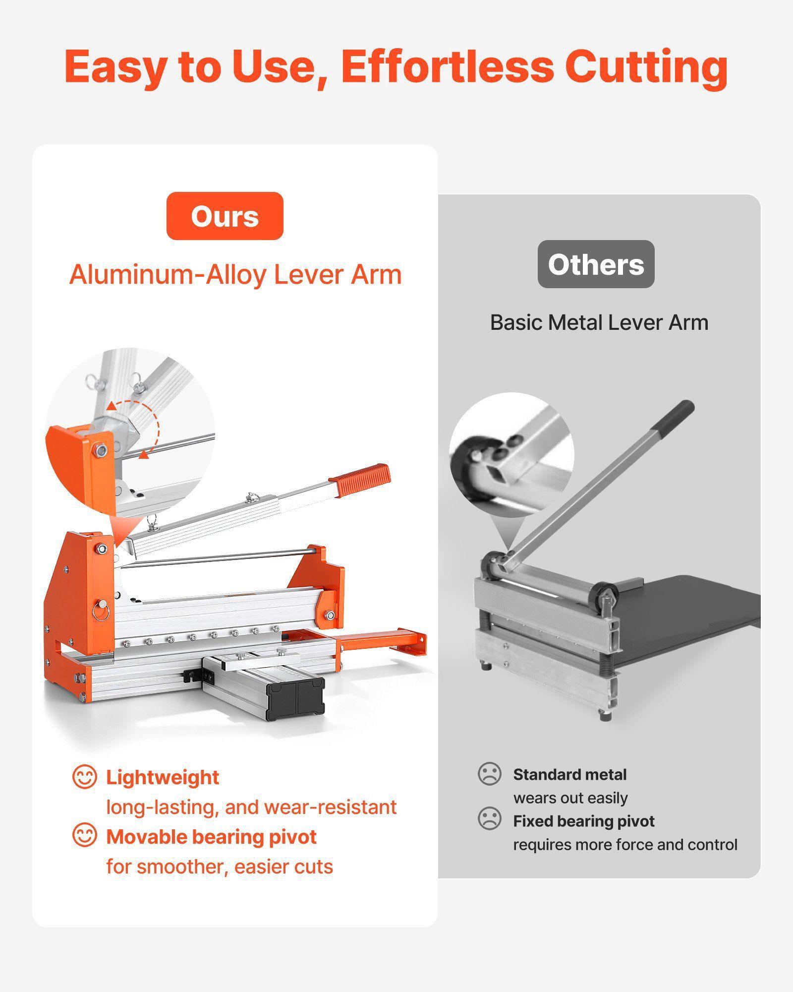 12 Inch Vinyl Floor Cutter 12mm Thick Laminate Flooring Cutter with Upgraded Labor Saving Aluminum Alloy Lever Telescoping Support Plate Cuts Engineered Wood LVT VCT SPC LVP WPC