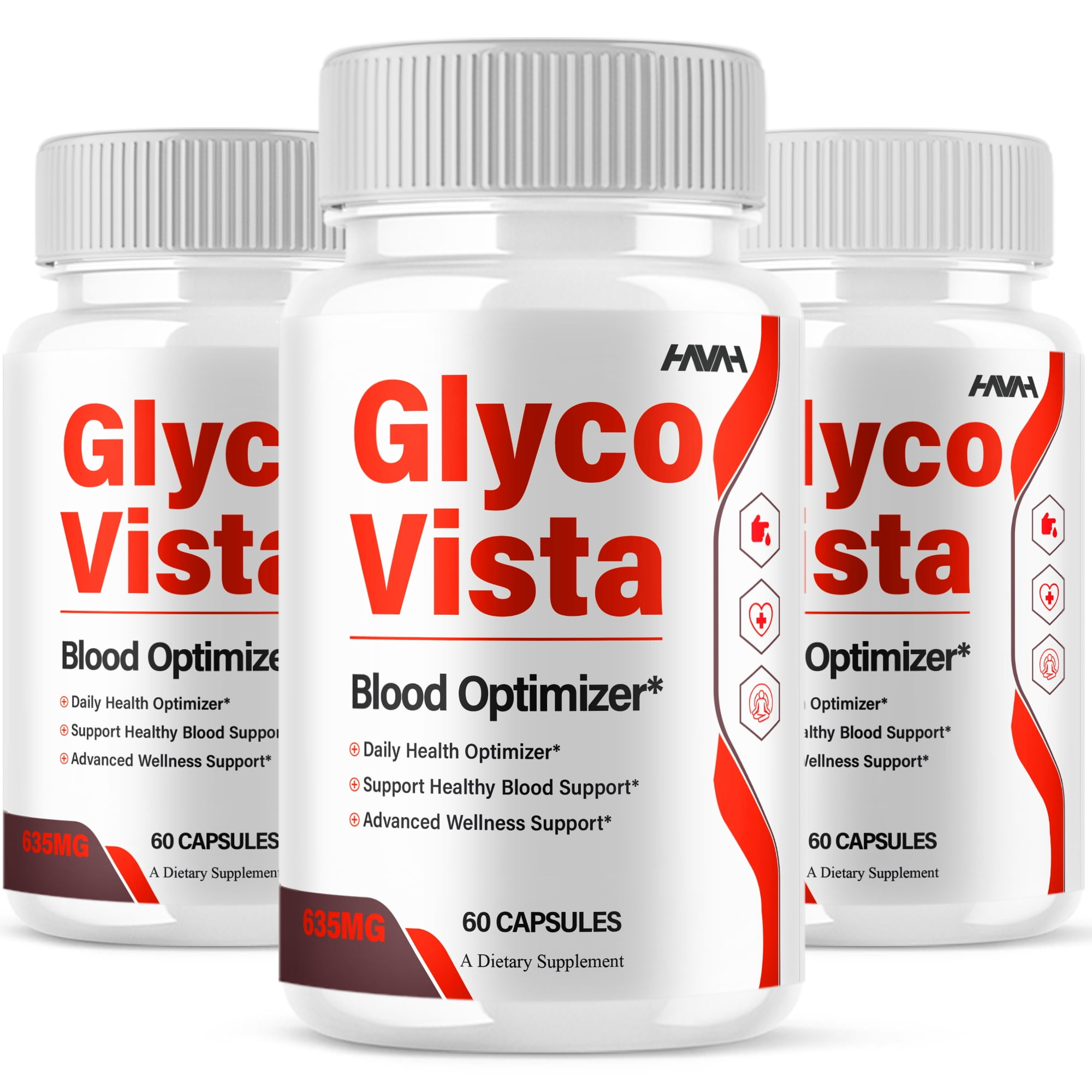 (3 Pack) Glyco Vista Wellness Support, GlycoVista Supplements (180 Capsules)