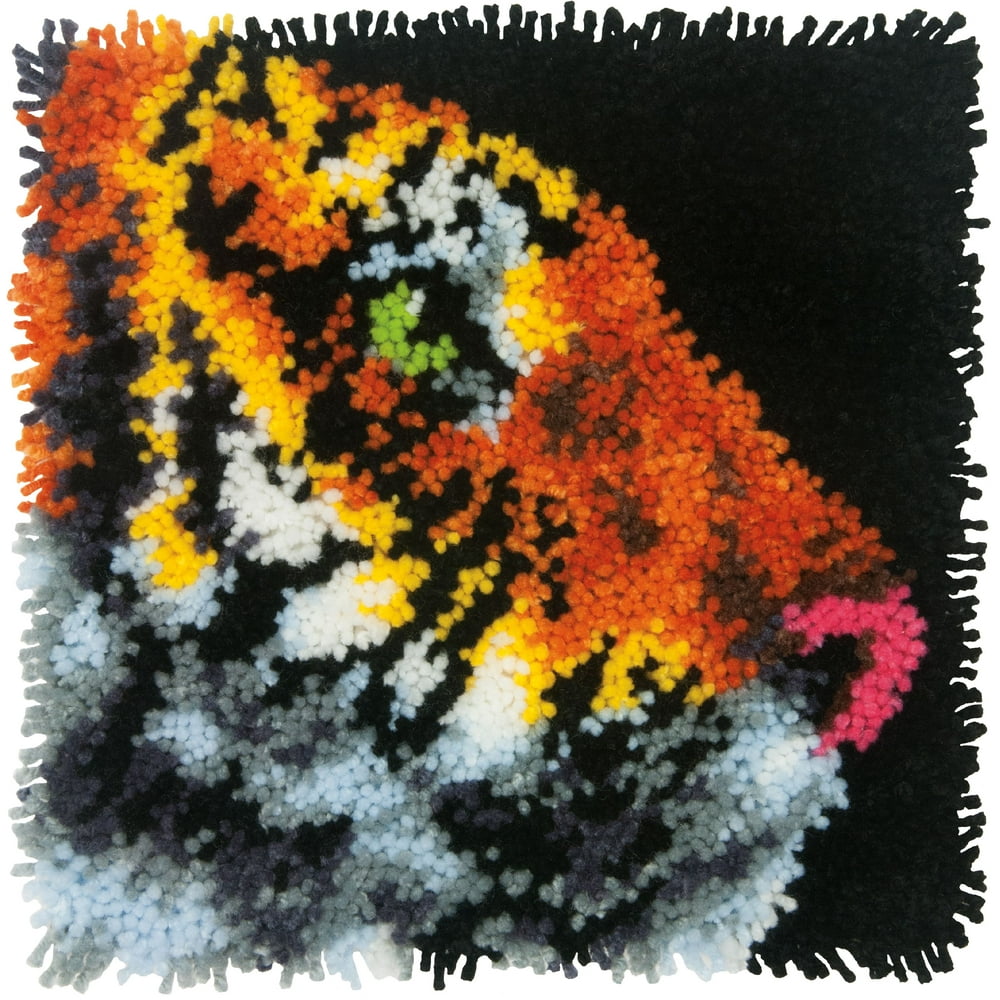 Dimensions Latch Hook Kit 12"X12"Tiger