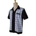 thumbnail image 2 of Men's Shirts Black Contrast Plaid Casual Shirts, 2 of 5