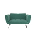 DHP Euro Upholstered Futon with Magazine Storage, Teal Linen