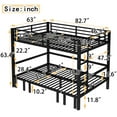 thumbnail image 5 of Queen Over Futon Bunk Beds, Metal Bunk Bed Frame can be Converted into Bed and Couch, Queen Bunk Bed with Ladder, No Box Spring Needed-Black, 5 of 8