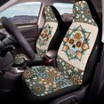 thumbnail image 4 of Uourmeti Sugar Skull Floral Print, Stretch Waterproof Car Seat Covers 2 Pack for Auto Front Seats, Interior Decor Car Seat Accessories for Men and Women, 4 of 11