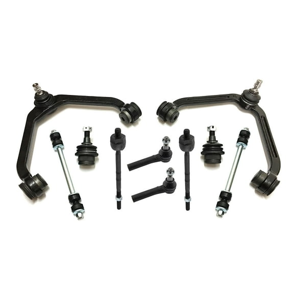 PartsW - 10 Upper Control Arms Lower Ball Joints Outer Inner Tie Rod Ends Front Suspension Kit