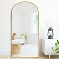 thumbnail image 5 of 71"x31" Aluminum Alloy Full-length Mirror Arch Decorative Mirror with Bracket Gold, 5 of 7