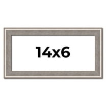 14x6 Frame Grey Real Wood Picture Frame Width 1.25 inches | Interior Frame Depth 0.5 inches | Hans