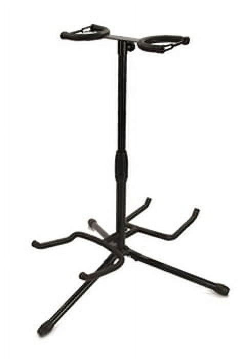 DUAL GUITAR DISPLAY STAND - TRADITIONAL DESIGN ADJUSTABLE HEIGHT FOAM PADDED New
