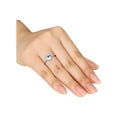thumbnail image 3 of Gem & Harmony 1.20 Carat (Ctw) Aquamarine Ring with Diamonds in Sterling Silver for Women, 3 of 4