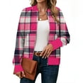 thumbnail image 3 of Perfectbot Women's Trendy Zip Up Bomber Jacket - Casual Plaid with Pockets Fall Winter Outerwear, 3 of 6