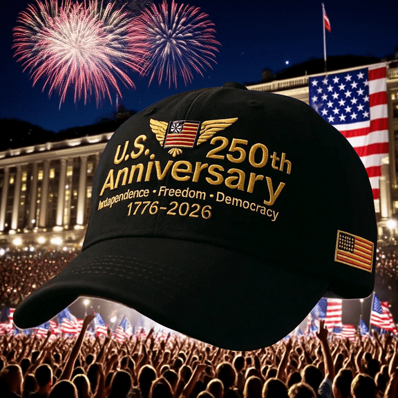 America 250th Anniversary Hat, Adjustable Retro Washed Patriotic Cap, Army Tribute Edition, Celebrate 250 Years of U.S. Founding History, Black