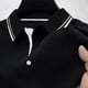 thumbnail image 4 of Blusa y camisa de manga corta con cuello vuelto para hombre, color liso, con solapa y botones, de seda helada, para tiempo libre, blusa de manga corta para hombre, 4 of 4