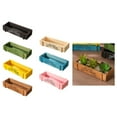thumbnail image 2 of LAIQIEN Retro Wooden Succulents Flower Pots, Balcony Potted Plant Rectangular Boxes Wood Succulents Succulents Arrangements, 2 of 15
