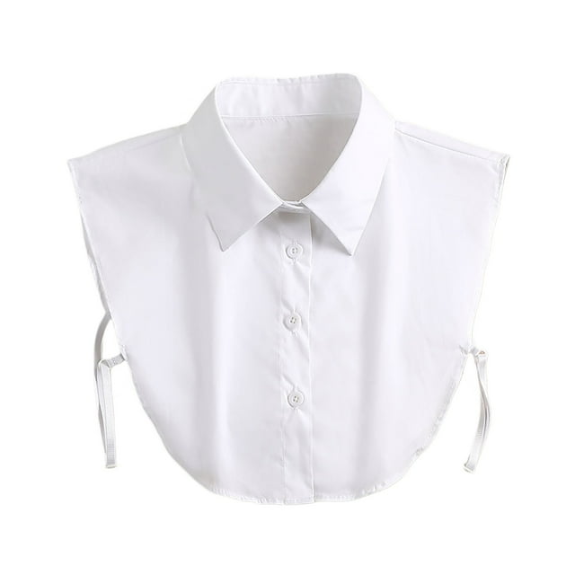 Veste Femme Chemise Courte Col Décoratif Col Rond Chemise Faux Col Col Détachable Blanc Taille Unique