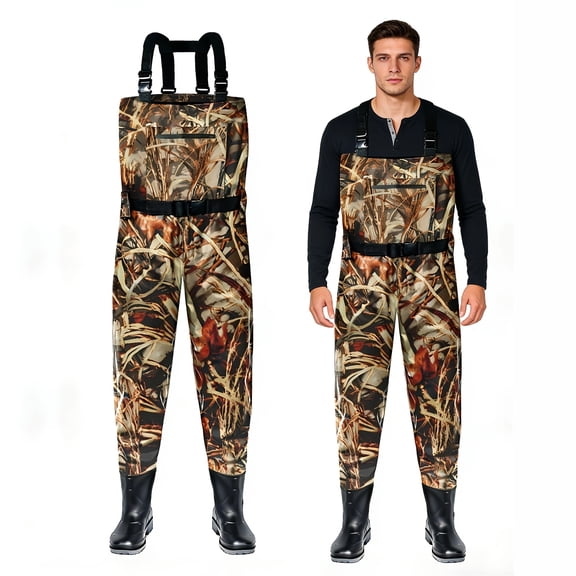 Ghosthorn Chest Waders for Men Women with Insulated Boots Nylon/PVC Waterproof Fishing Waders Bootfoot Duck Hunting Waders