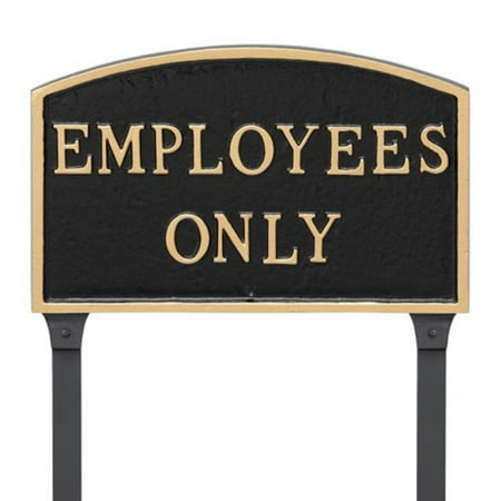 Montague Metal Products Employees Only Arched Lawn Plaque