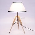 thumbnail image 2 of Nauticalmart Designer Natural Wood Tripod Table Lamp with Free Chrome Spike, 2 of 3