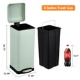 thumbnail image 5 of Lumiparty 8 Gallon Kitchen Trash Can, Stainless Steel Garbage Can, Waste Bin with Removable Inner Bucket for Bathroom, Living Room, Office, Green, 5 of 7