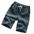 thumbnail image 3 of TAIAOJING Men's Cargo Short Summer Cotton Linen Fashion Sports Cargo Pants Straight Leg Loose Shorts Beach Pants, 3 of 4