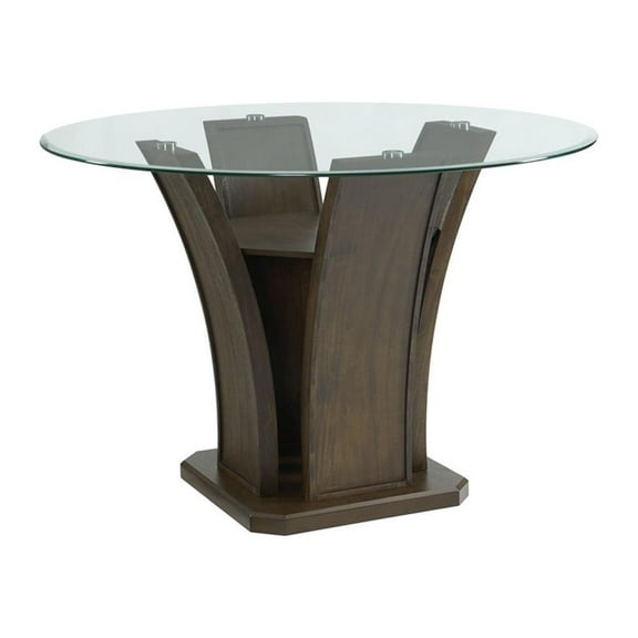Picket House Furnishings Simms Round Counter Height Dining Table in Walnut