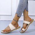 thumbnail image 4 of Women 2025 Casual Adjustable Hook Loop Sandals Summer Open Toe Slides Sandals Flat Sandal, 4 of 5
