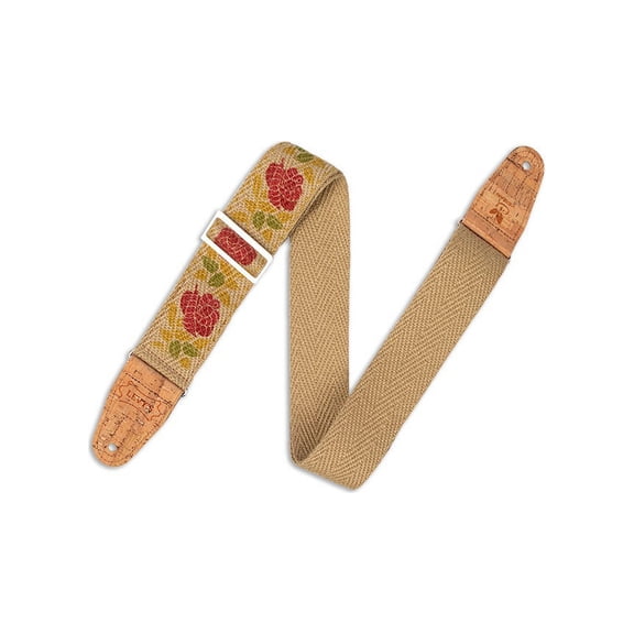 Levy's Hemp Guitar Strap | Pink Red Rose