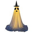 thumbnail image 2 of jiaroswwei Halloween Ghost Decoration Outdoor Spooky Standing, Ghost with Witch Hat Halloween Party Decor for Porches Yards Gardens Lawn, 2 of 8