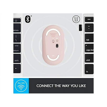 Logitech - Pebble M350 Wireless Optical Ambidextrous Mouse with Silent Click - Rose