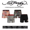 thumbnail image 5 of Ed Hardy Men's Athletic Underwear, 4-Pack Moisture Wicking Performance Boxer Briefs for Men, 2X-Large Multicolor, 5 of 5