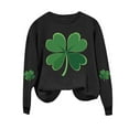 thumbnail image 3 of Saint Patricks Day Shirt Women Four Leaf Clover Shirts St Patricks Day Long Sleeve Shirt Irish Festival Outfit Green Crewneck Sweatshirt, 3 of 4