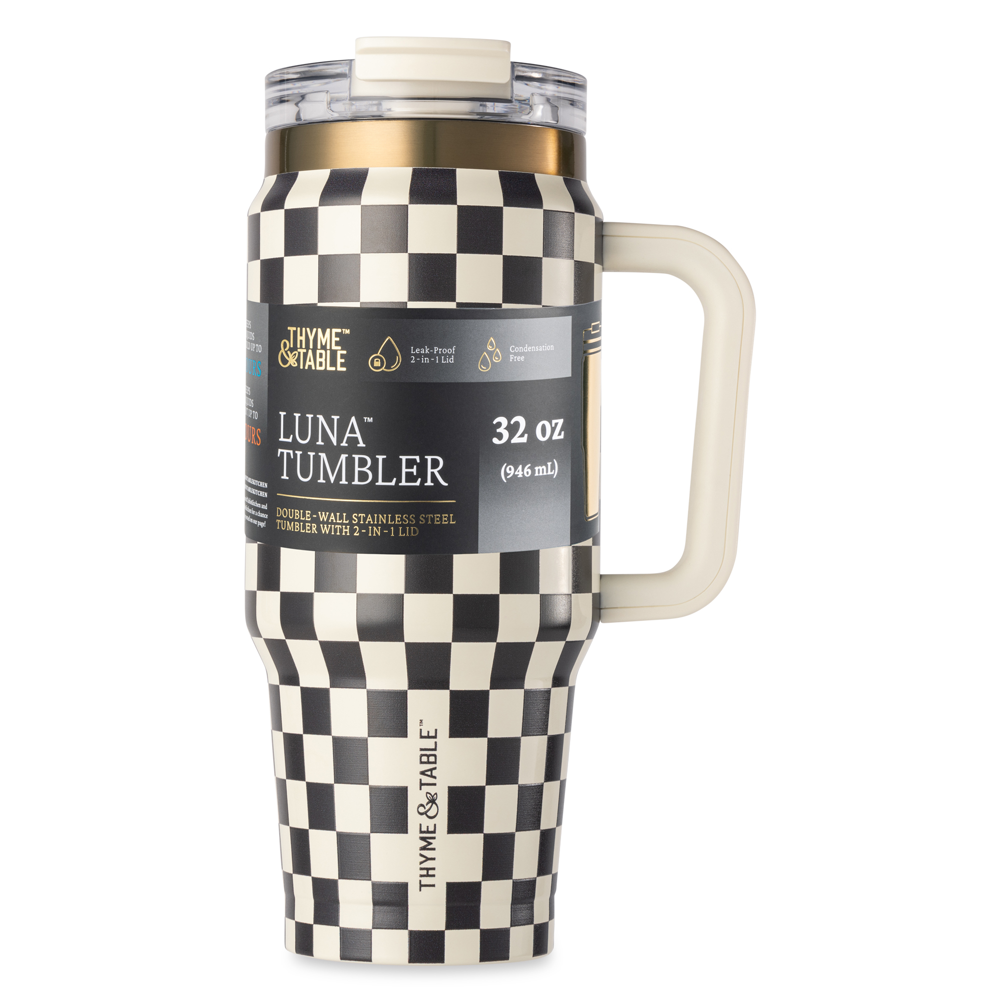 Thyme & Table Luna 32 oz Stainless Steel Tumbler with Handle photo 4