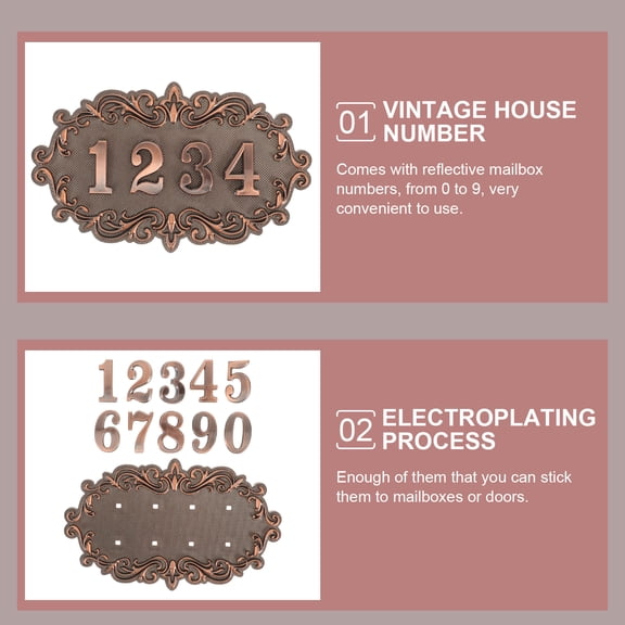 7" X 4.32" ABS Plaque Brown 3D Model House Number Sign