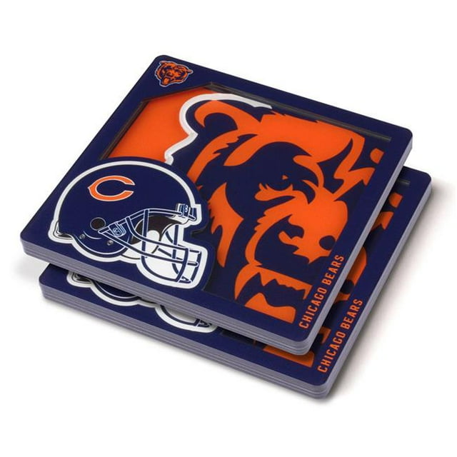 YouTheFan NFL Chicago Bears 3D Logo Series Coasters