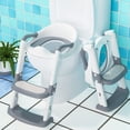 thumbnail image 1 of Asiento de Entrenamiento para Inodoro Infantil con Escalera - Altura Ajustable y Base Antideslizante - Ideal para Baños Públicos y Comerciales- Color: Gris, 1 of 6