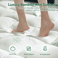 thumbnail image 3 of Niceluck Dual-Layer King Mattress Topper, Cooling Bamboo Viscose Memory Foam Pillow Top, Back Pain Relief Breathable Pad with Deep Pocket & Adjustable Straps, White, 3 of 11