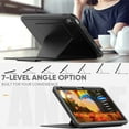 thumbnail image 6 of SaniMore for iPad 10th Generation 10.9 inch 2022 Case, Auto Sleep/Wake, 7-Level Angle Kickstand Pen Holder Magnetic Buckle Tempered Glass Protector Card Slot Case for iPad 10th Generation, Black, 6 of 7