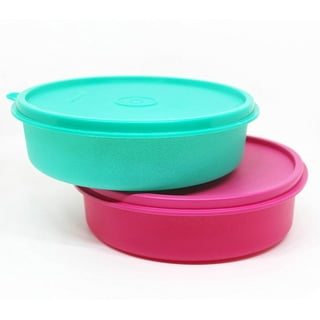 Tupperware Fix N Mix Clear Mixing Bowl #274 and Flamingo Pink Lid
