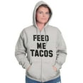 thumbnail image 4 of Feed Me Tacos Tuesday Mexican Food Unisex Fleece Graphic Zip Up Hoodie Brisco Brands 3X, 4 of 5