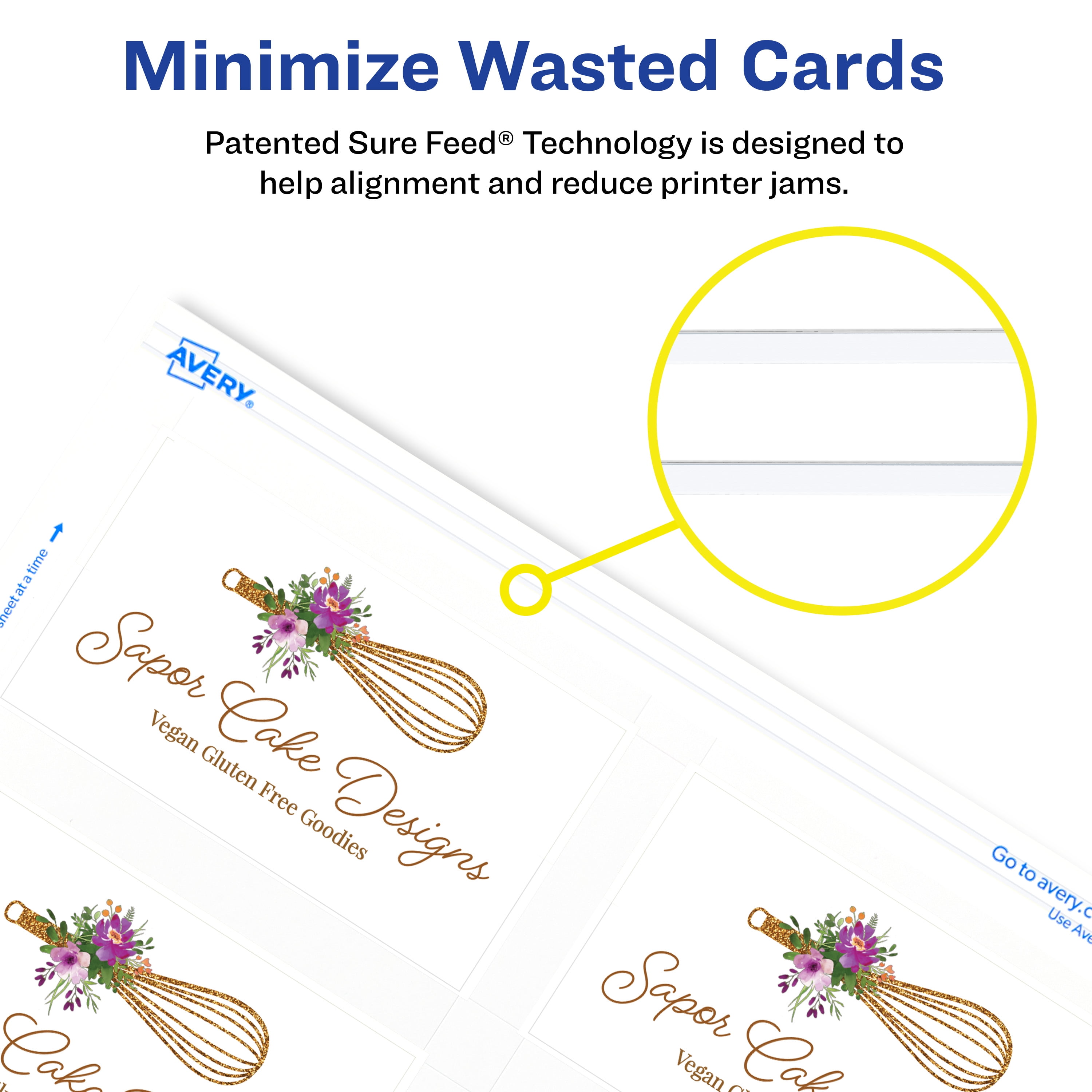 Avery Clean Edge Business Cards, 2" x 3.5", White, 400 (5877)