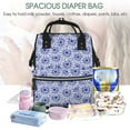 thumbnail image 5 of Zufioo Blue And White Flowers Print Large capacity mommy bag, diaper bag, waterproof parent-child backpack, multi-pocket design backpack suitable for travel and shopping, 5 of 6