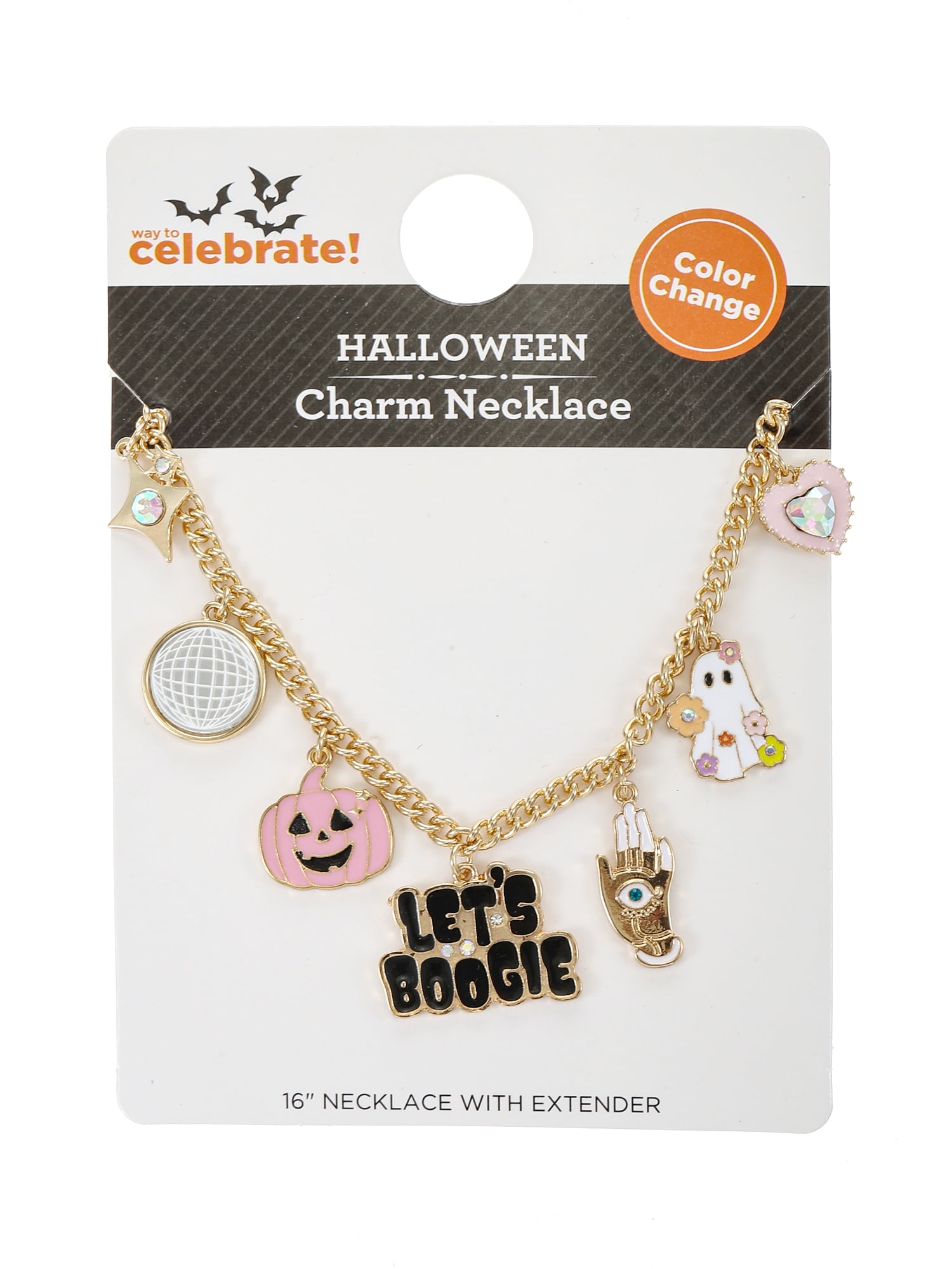Way to Celebrate Halloween Goldtone Novelty Charm Necklace, 1 Piece
