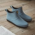thumbnail image 2 of Wellies Mens Short Ankle Wellington Boots Waterproof Chelsea PVC Rubber Rain Boots, Blue 43, 2 of 7