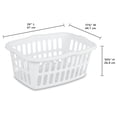 thumbnail image 2 of Sterilite Small 1.5 Bushel Rectangular Laundry Basket, Ideal for Basic Laundry Needs, 12 Pack Assorted, 6 White and 6 Mint, 2 of 11