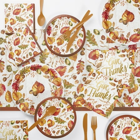 Fall Give Thanks Thanksgiving Party Supplies Kit (Serves 8 Guests)