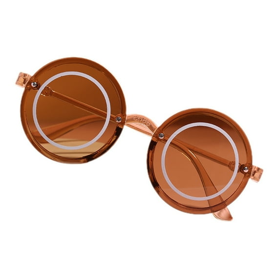 hirigin Outdoor Kids Vintage Sunglasses, Transparent Round Shaped UV Protection Dark Glasses for Girls, Boys, 3-12 Years