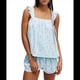 thumbnail image 3 of Conjunto de Pijama de 2 Piezas Y2K para Mujer, Sin Mangas, A Rayas, con Volantes, Camiseta Sin Mangas y Pantalones Cortos, Conjuntos de Estar por Casa. Azul L, 3 of 9