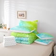 thumbnail image 6 of jejeloiu Blue Green Glitter Print 7-Piece Bedding Comforter Set Kids,Modern Minimalist Art King Bedding Sets For Girls,Reversible, 6 of 7